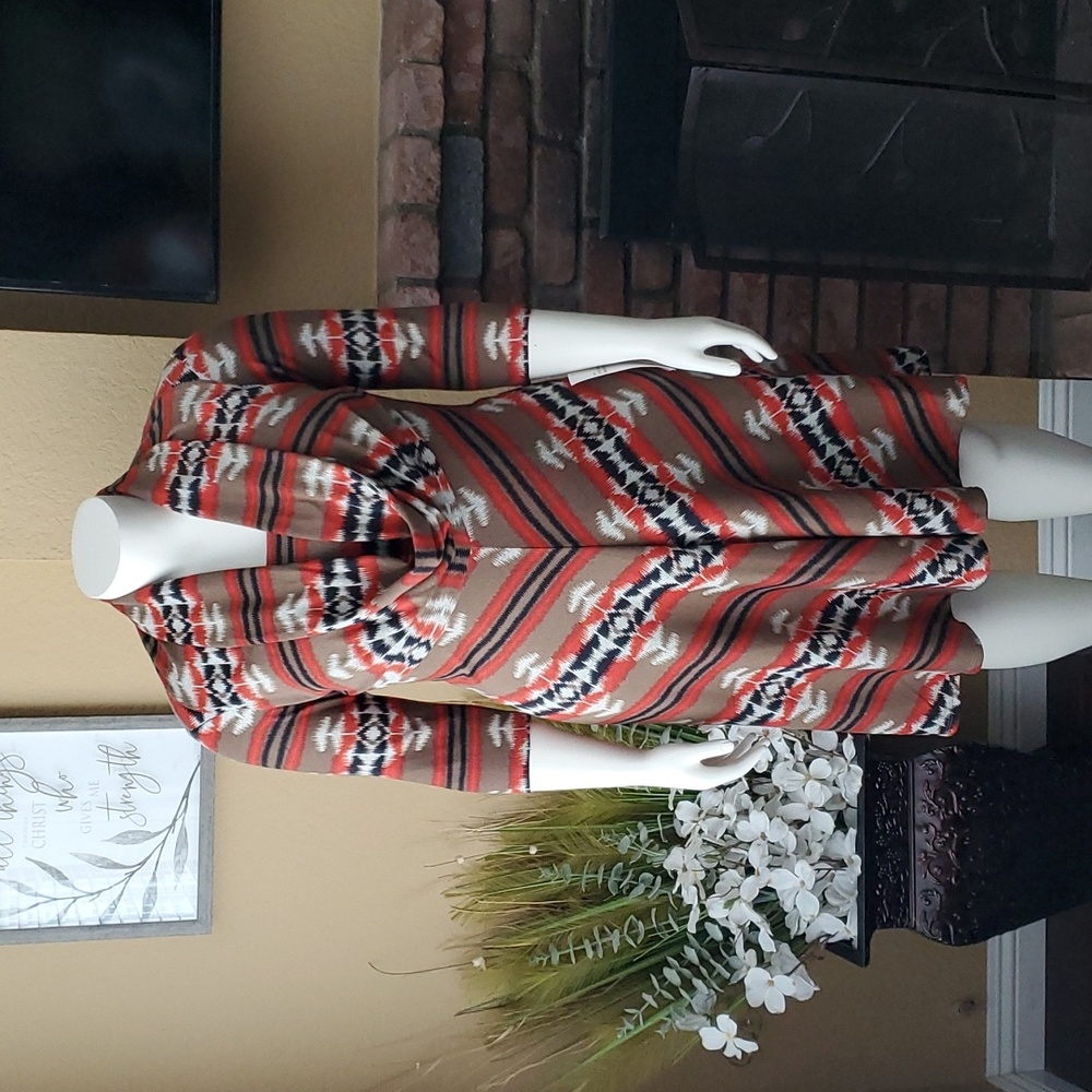 🆕️ Amanda Lane Cowl Neck Aztec Print ¾ Sleeve Dress WOMEN'S SIZE: XL